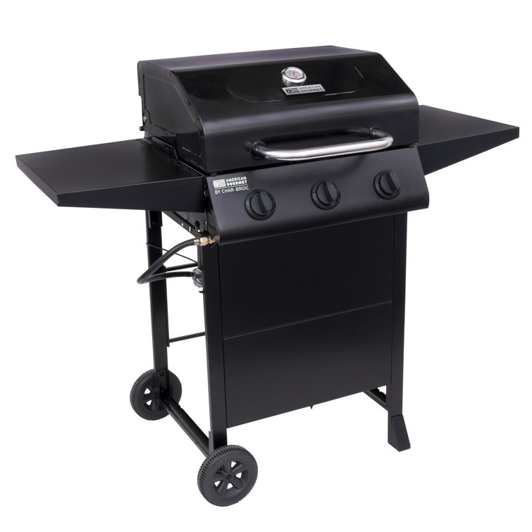 Char-Broil Black 3-Burner Propane Gas Grill with Stainless Steel Burners