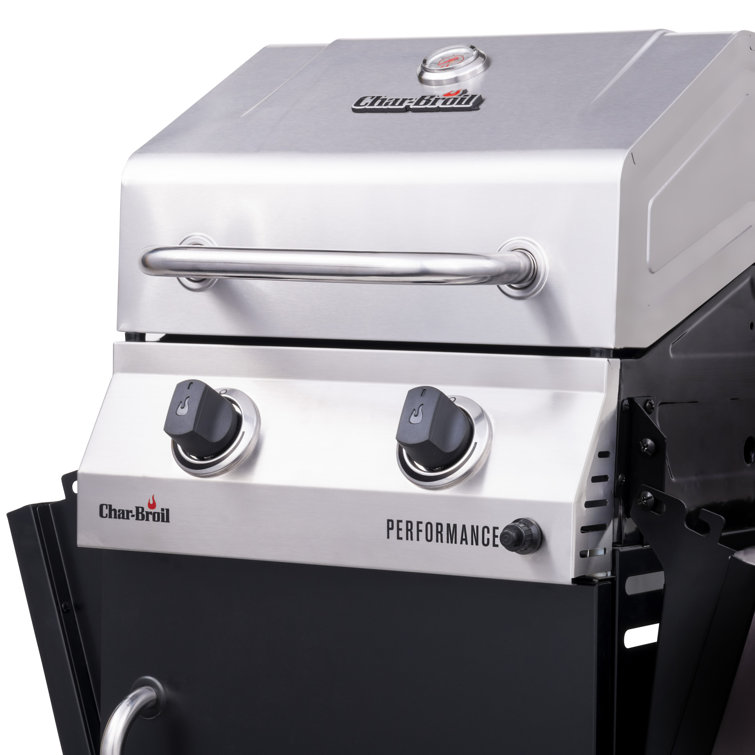 Black Stainless Steel 2-Burner Propane Gas Grill with Infrared