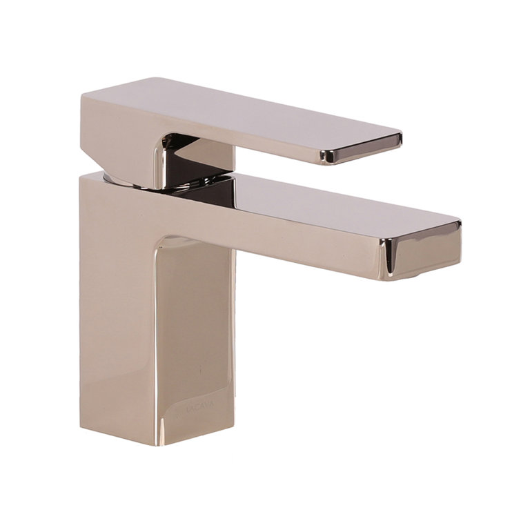 Polished Nickel Single-Hole Bathroom Faucet with Lever Handle