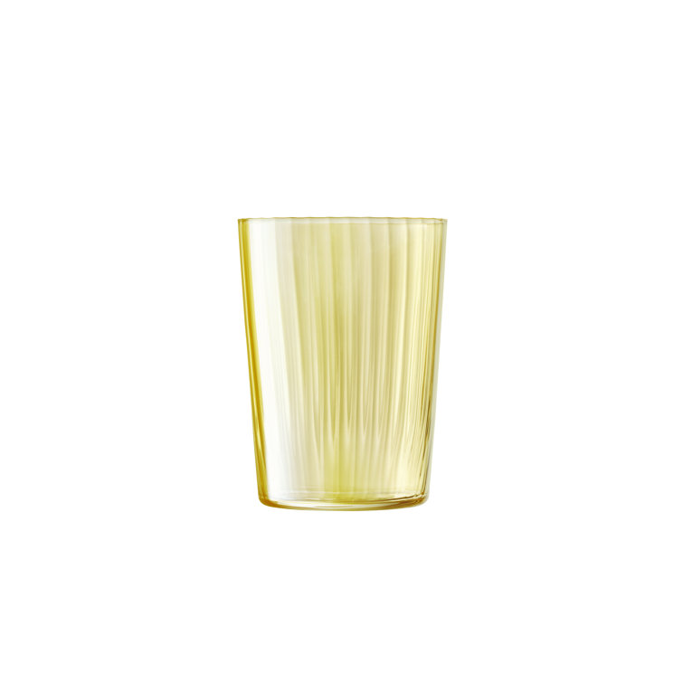 Amber and Gold Glass Tumbler Set, 18.9 fl oz