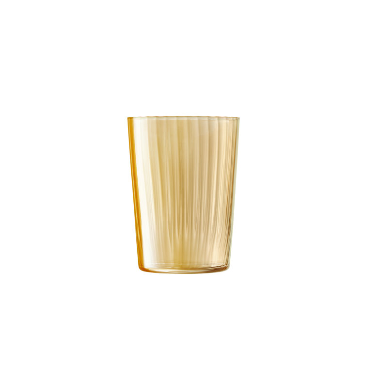 Amber and Gold Glass Tumbler Set, 18.9 fl oz