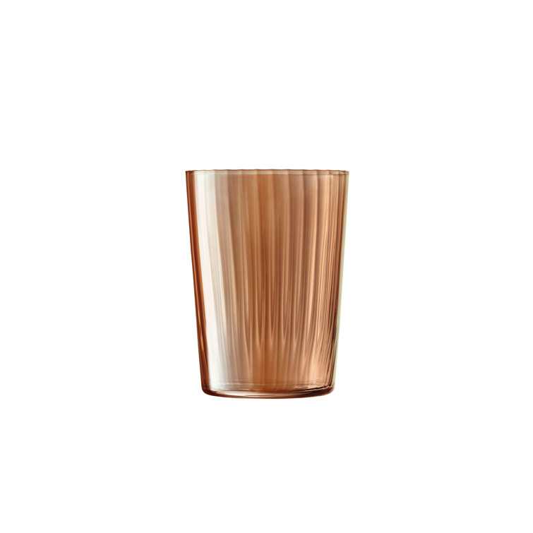 Amber and Gold Glass Tumbler Set, 18.9 fl oz