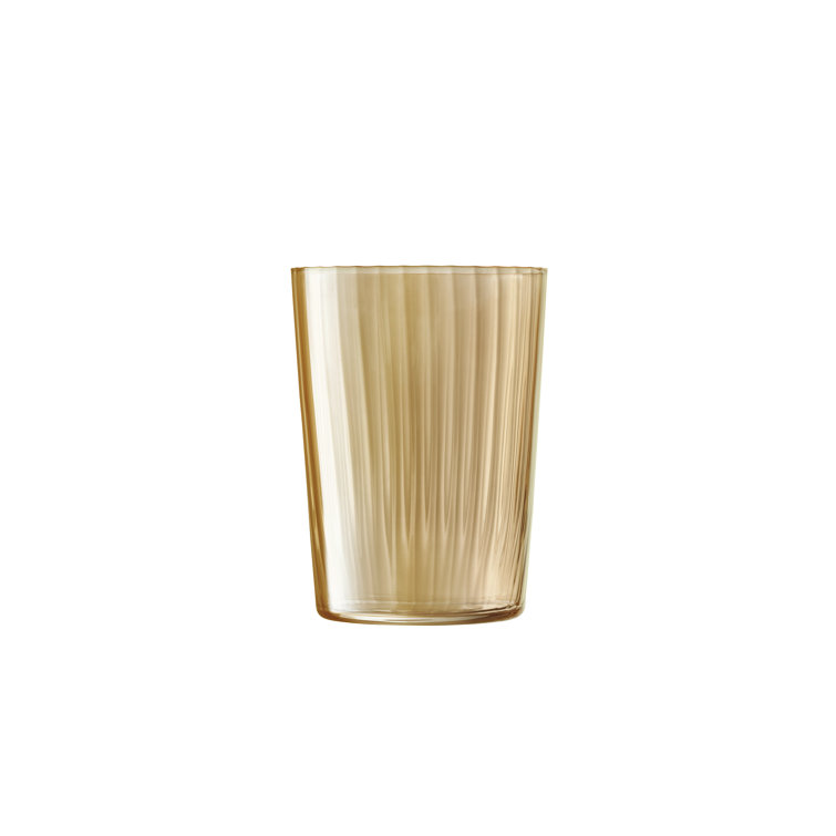 Amber and Gold Glass Tumbler Set, 18.9 fl oz
