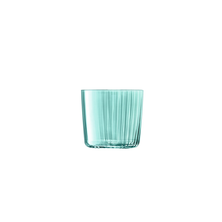 Jade Green Hand-Painted Glass Tumblers, Set of 4, 10oz