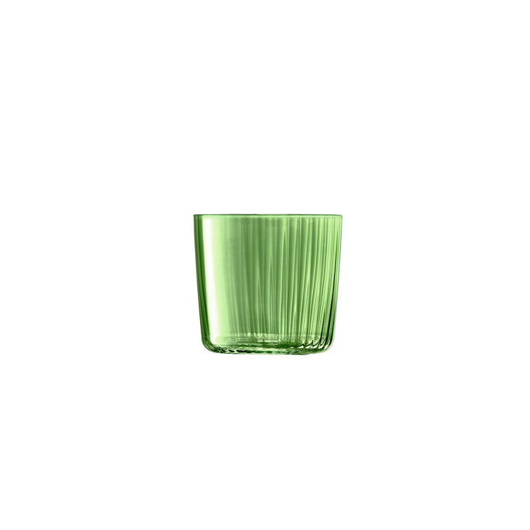 Jade Green Hand-Painted Glass Tumblers, Set of 4, 10oz