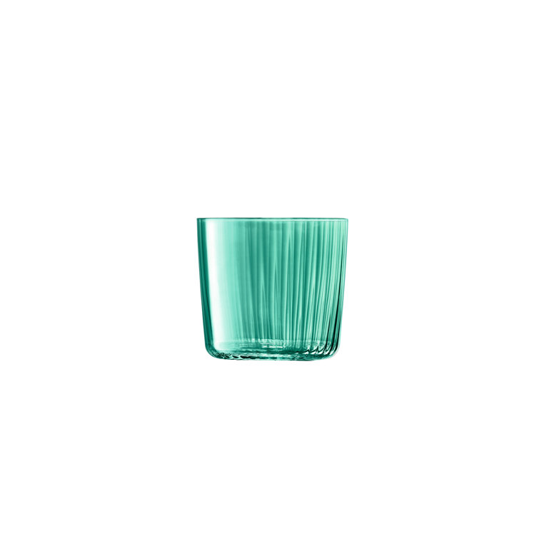 Jade Green Hand-Painted Glass Tumblers, Set of 4, 10oz