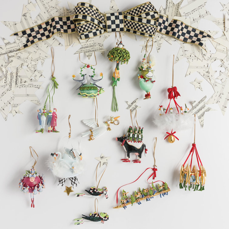 Hand-Painted Resin 11 Ladies Dancing Christmas Ornament Set