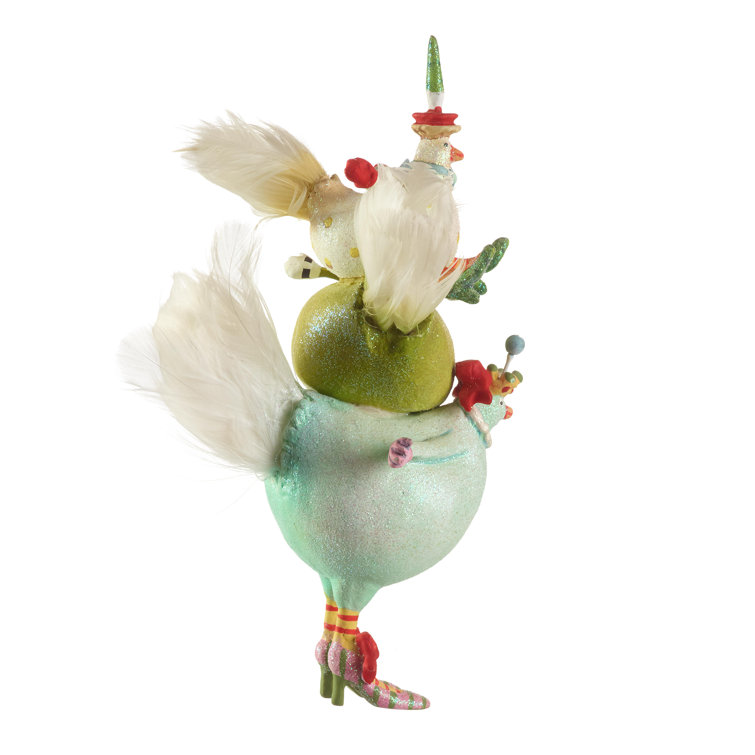 Hand-Painted 3 French Hens Christmas Ornament