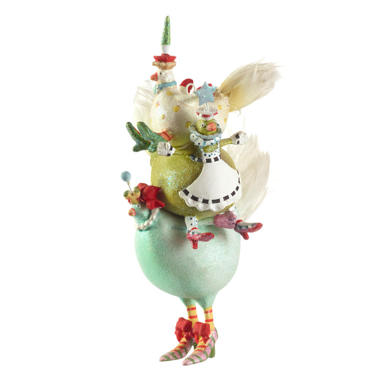 Hand-Painted 3 French Hens Christmas Ornament