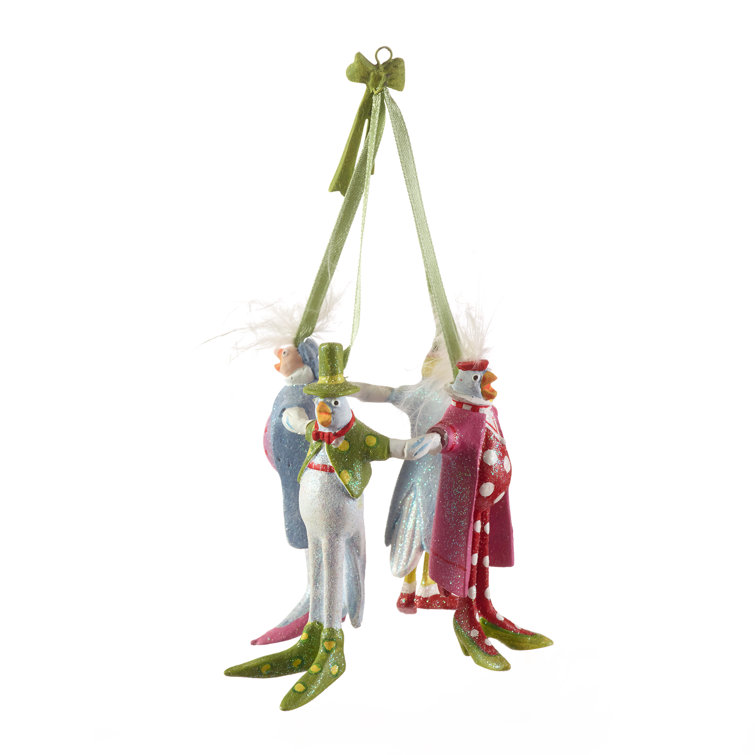 Handmade 4 Calling Birds Resin Christmas Ornament