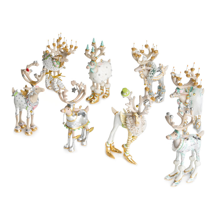 Handmade Resin Moonbeam Reindeer Mini Ornaments Set