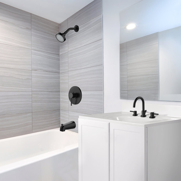 Matte Black Wall Mounted Tub Spout with Diverter