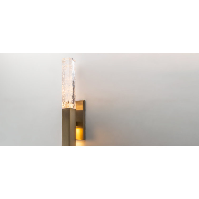 Axis Black and Gilded Brass Artisan Cast Glass Sconce
