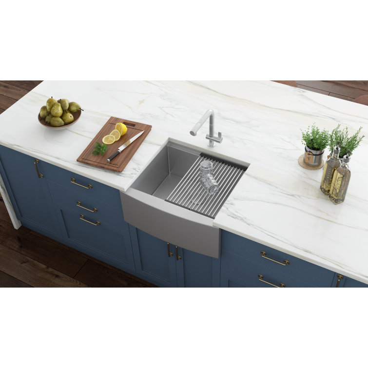 Ruvati 30" Stainless Steel Apron-Front Workstation Sink
