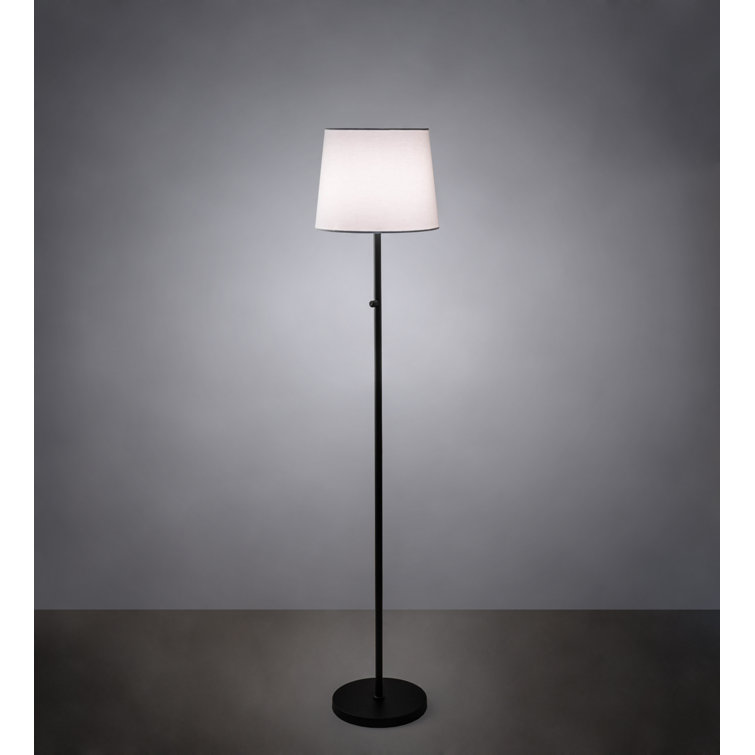 Cilindro Matte Black and Off-White Textrene 59" Floor Lamp