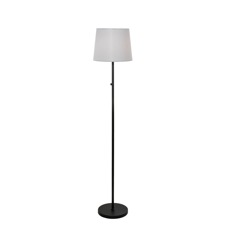 Cilindro Matte Black and Off-White Textrene 59" Floor Lamp