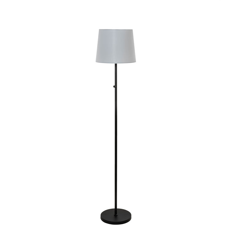 Cilindro Matte Black and Off-White Textrene 59" Floor Lamp