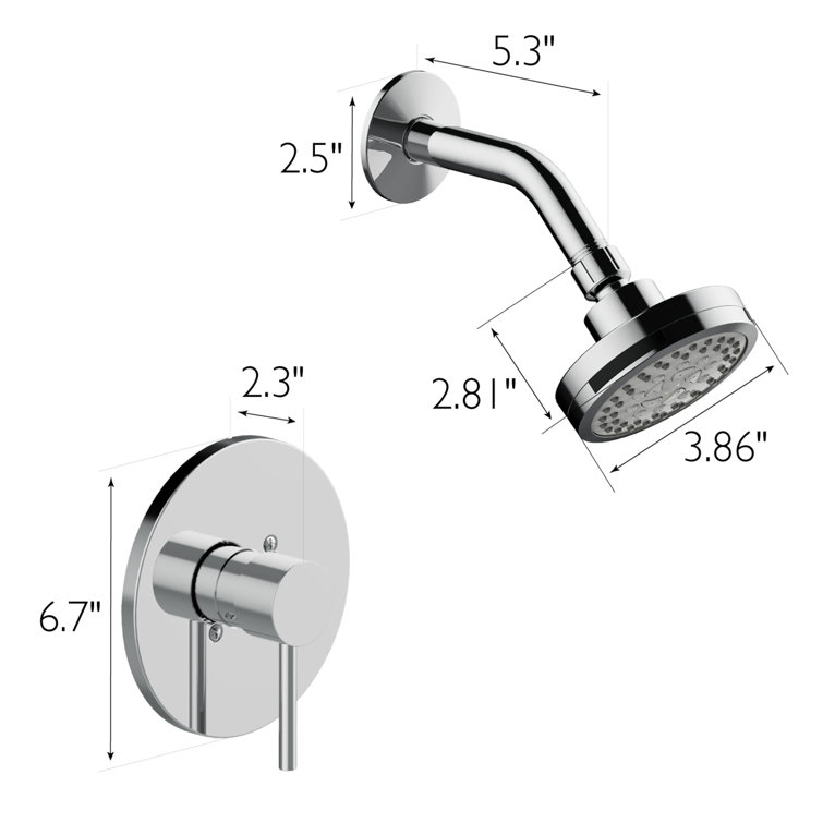 Eastport Polished Chrome Wall Mounted Shower Trim with Valve