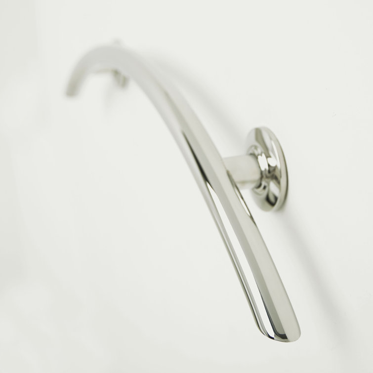 Polished Stainless Steel Curved Wall Mount 30" Grab Bar