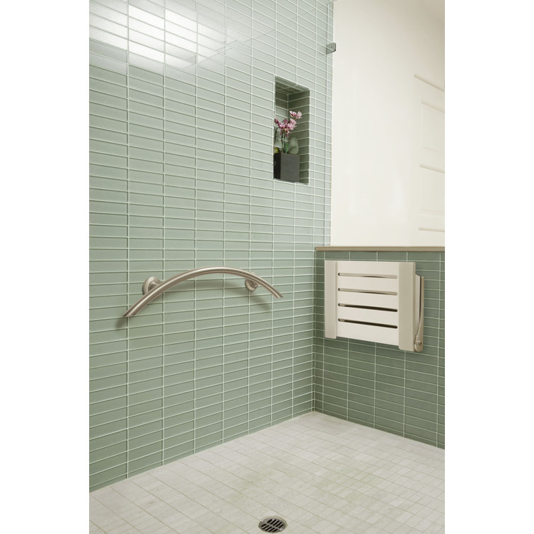 Polished Stainless Steel Curved Wall Mount 30" Grab Bar