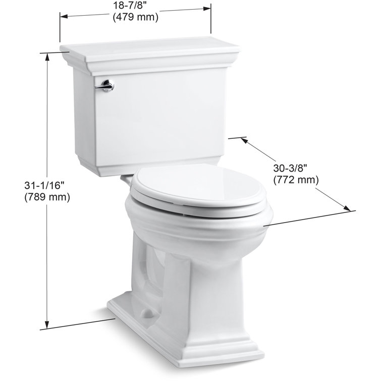 White High Efficiency Elongated Free Standing Toilet
