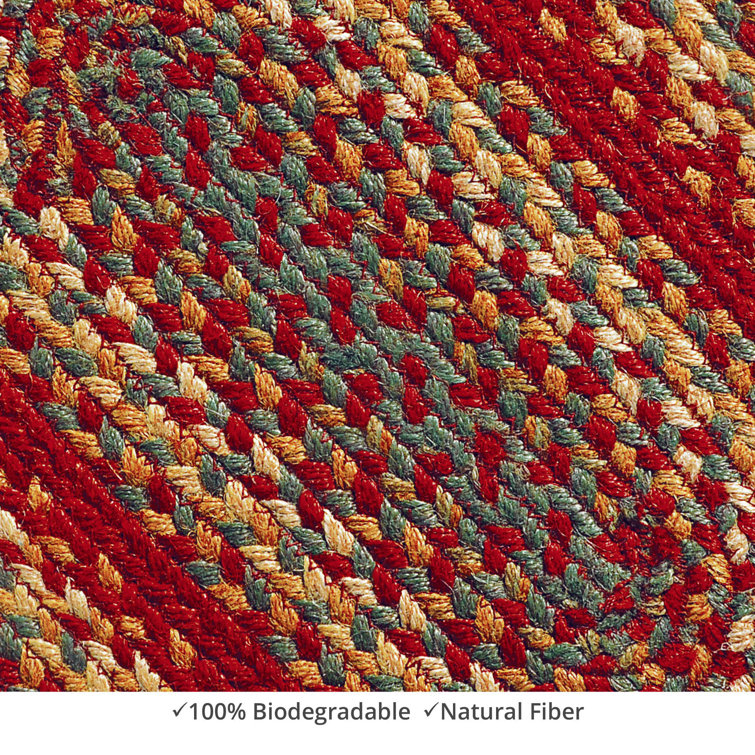 Cider Barn Red and Green Braided Jute Rug