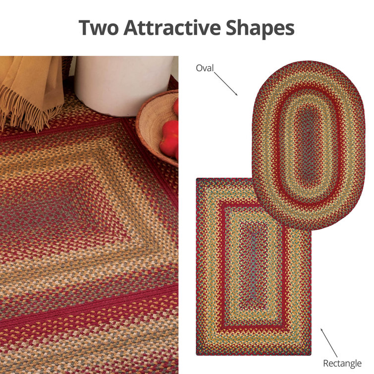 Cider Barn Red and Green Braided Jute Rug