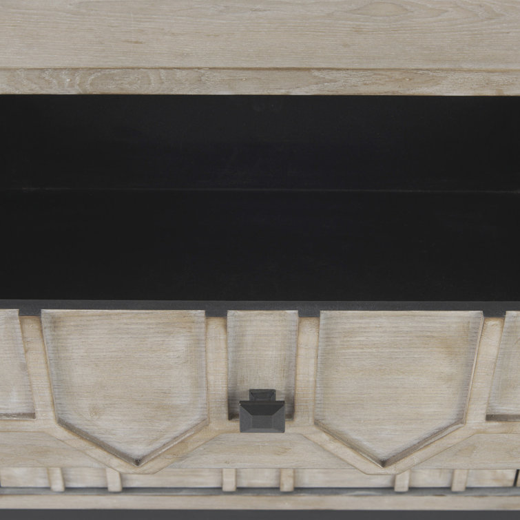 Genevieve II Light Brown 70'' Solid Wood 9-Drawer Sideboard