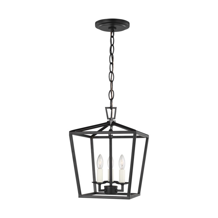 Midnight Black Mini Lantern Pendant with Candelabra Torpedo Bulbs