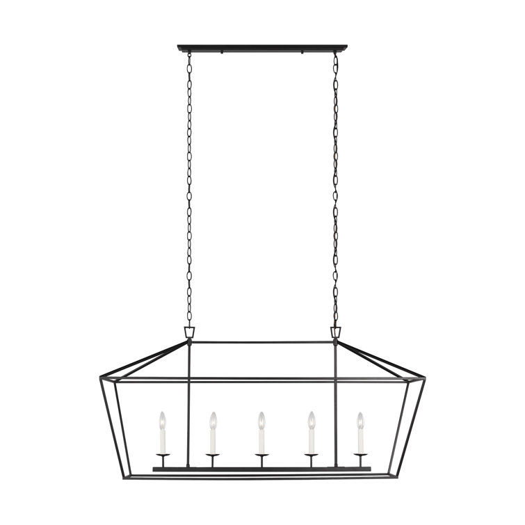 Midnight Black 5-Light Candelabra Cage Chandelier