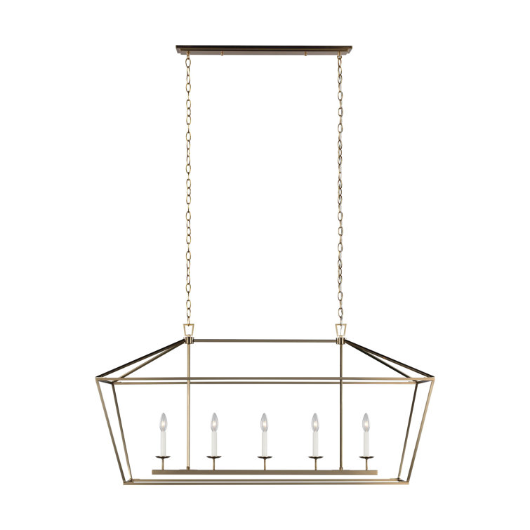 Satin Bronze 5-Light Candelabra Torpedo Cage Chandelier