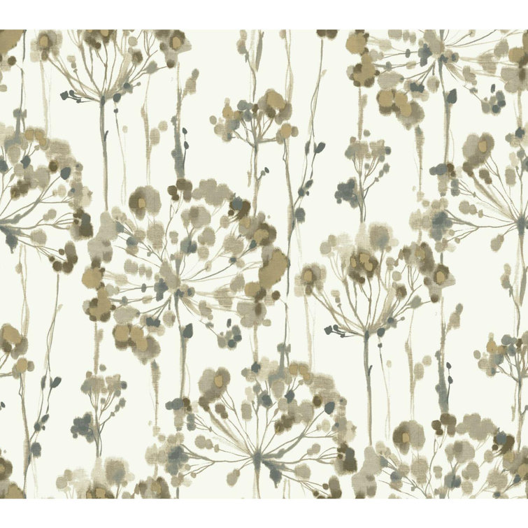 Neutral Floral Watercolor Peel and Stick Wallpaper