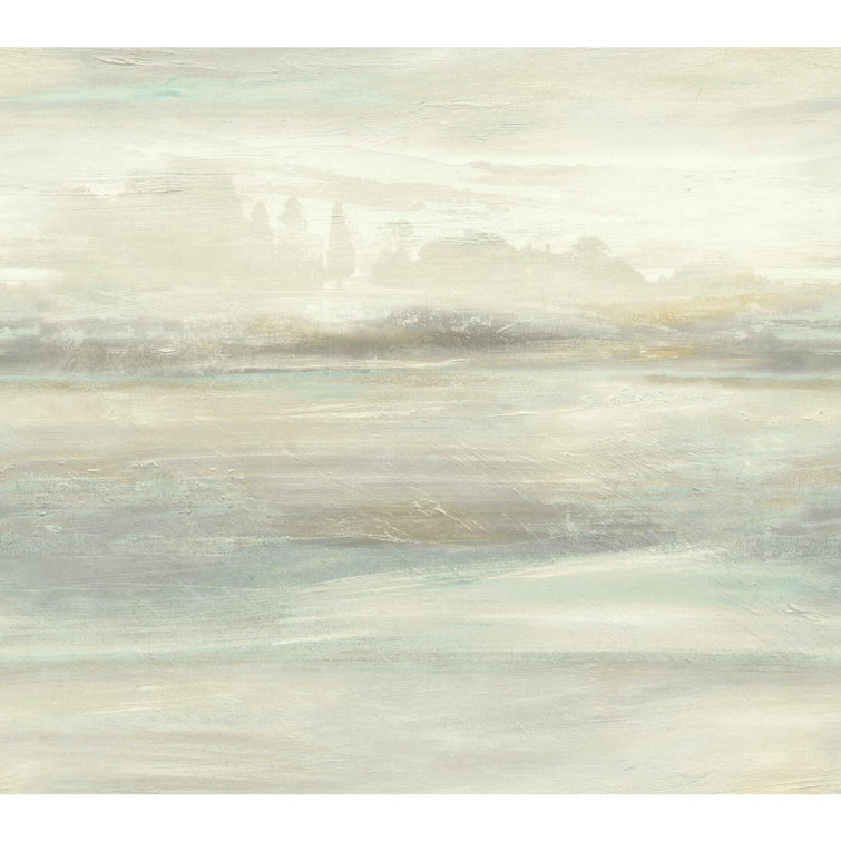 Natural Blue and Beige Scenic Peel and Stick Wallpaper