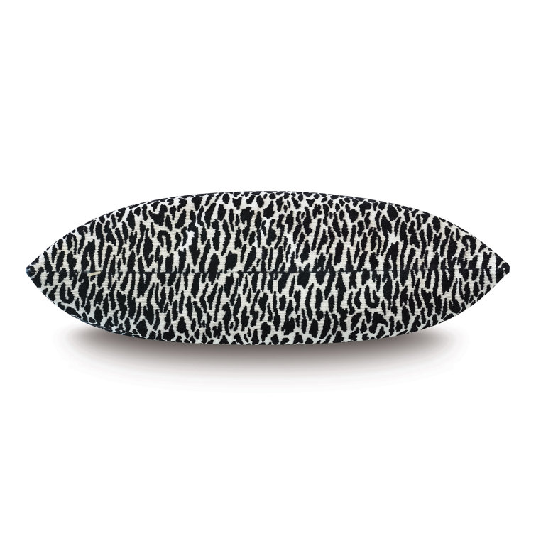 Earl Onyx Black and White Rayon Rectangular Lumbar Pillow