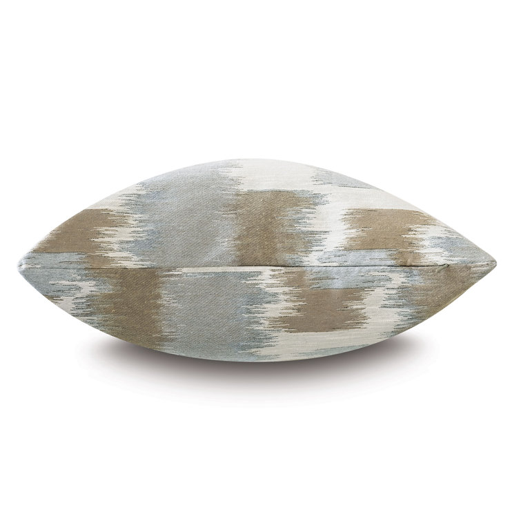 Taupe and Gray Cotton Blend Square Throw Pillow