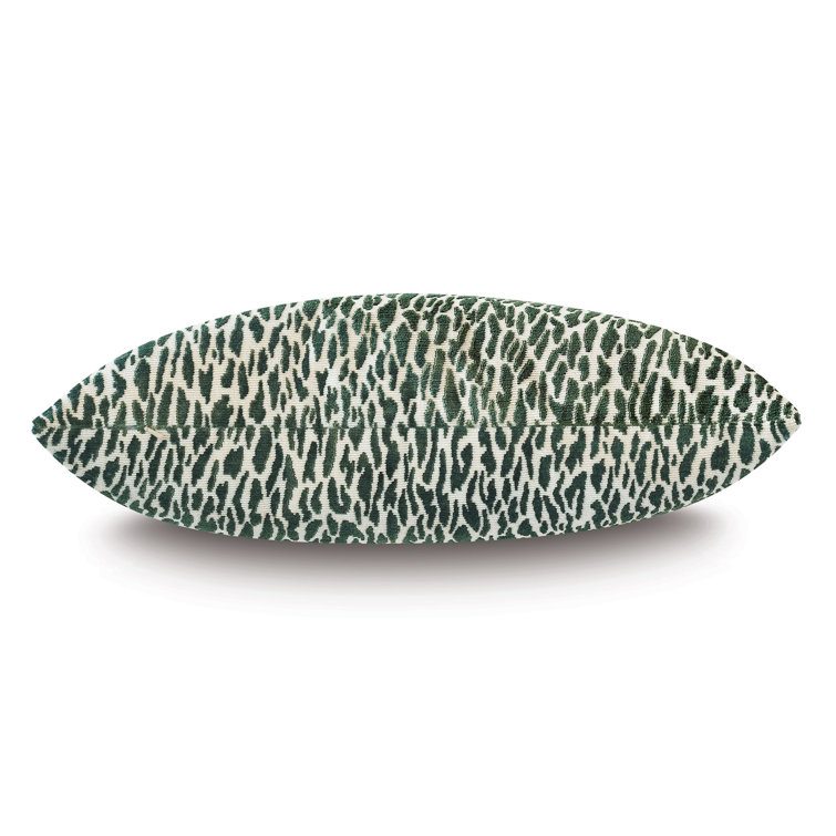 Emerald Green Animal Print Rectangular Lumbar Pillow with Rayon Cover