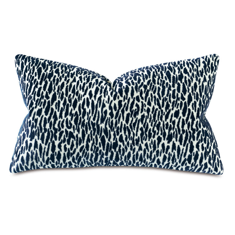 Earl Indigo Woven Rectangular Lumbar Pillow with Polyester Fill