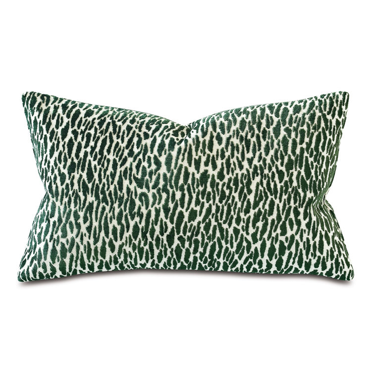 Emerald Green Animal Print Rectangular Lumbar Pillow with Rayon Cover