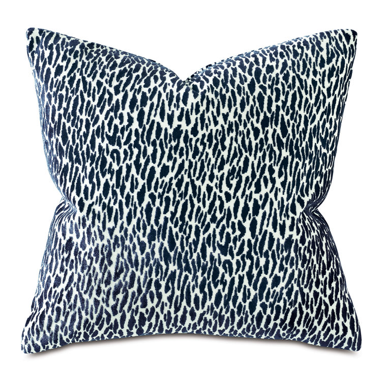 Indigo Woven Animal Print Square Nursery Pillow