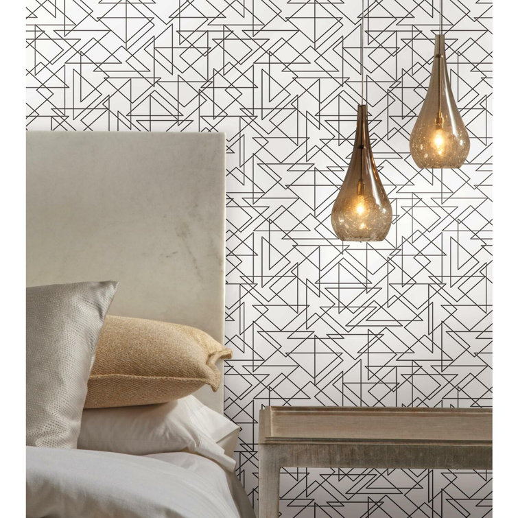 Black and White Geometric Peel and Stick Wallpaper