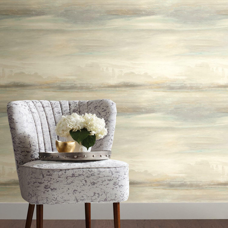 Natural Blue and Beige Scenic Peel and Stick Wallpaper