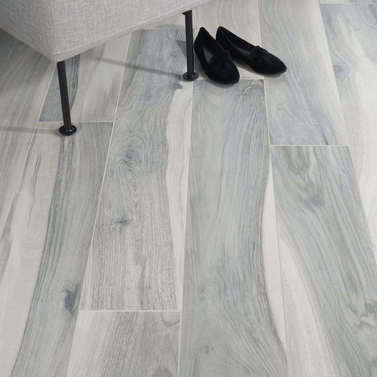 Peruvian Gray Matte Porcelain Wood Look Large Format Tile