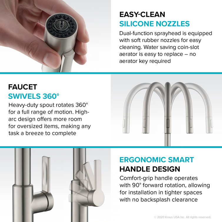 Brushed Brass Single Handle Pull Down Kitchen Faucet