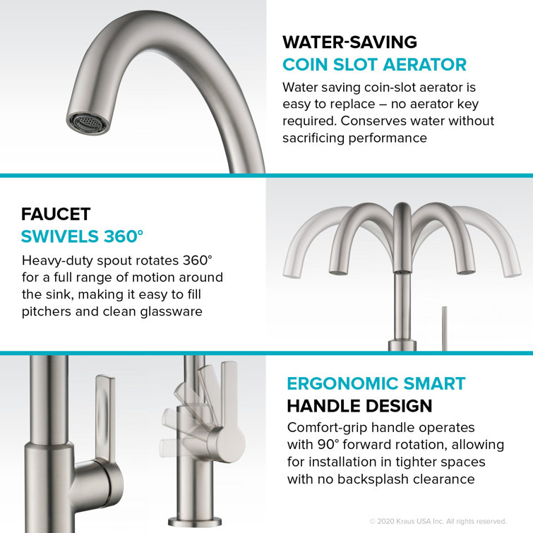 Oletto Stainless Steel Single Handle Kitchen Bar Faucet