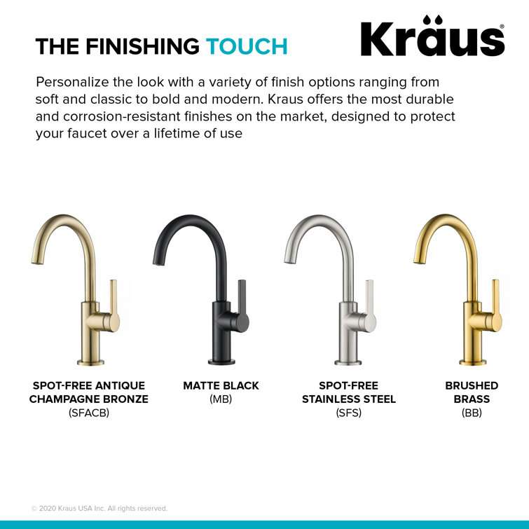 Brushed Brass Single Handle Kitchen Bar Faucet