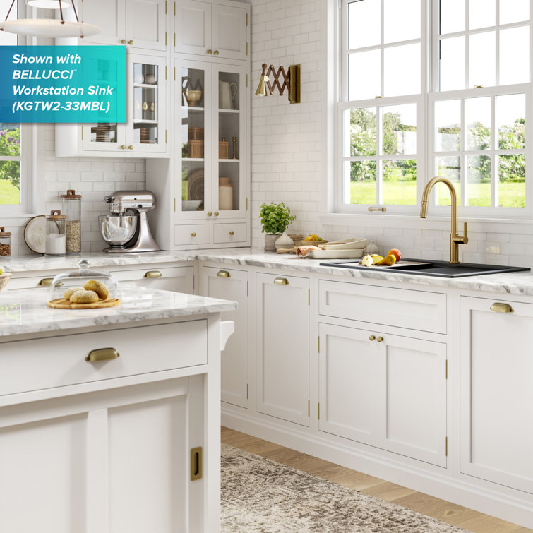 Brushed Brass Single Handle Pull Down Kitchen Faucet