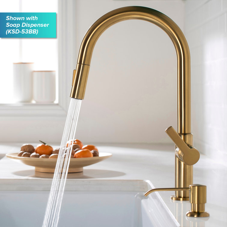 Brushed Brass Single Handle Pull Down Kitchen Faucet