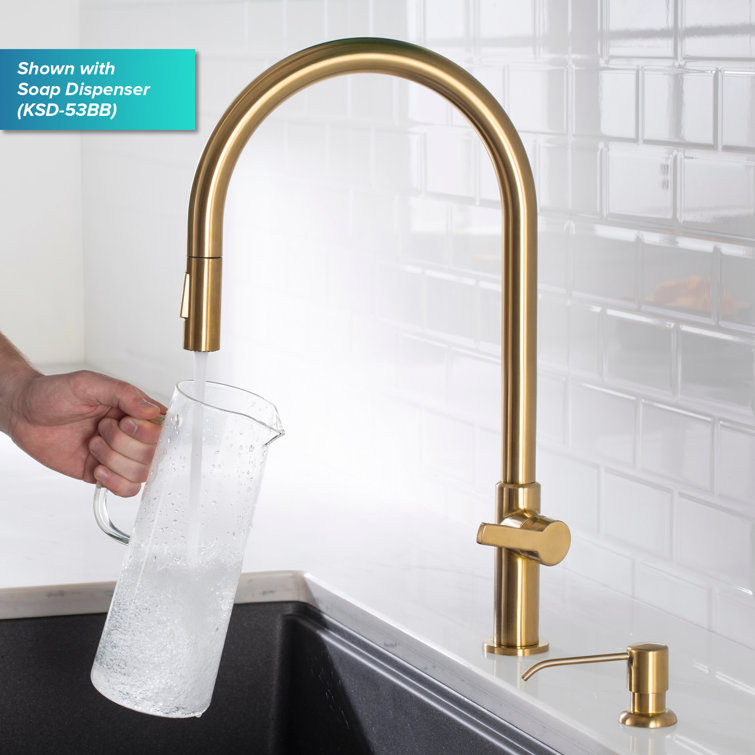 Brushed Brass High-Arc Single Handle Pull-Down Kitchen Faucet