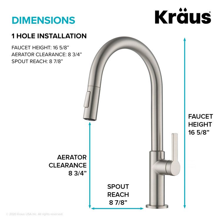 Stainless Steel Single Handle Pull Down Kitchen Faucet