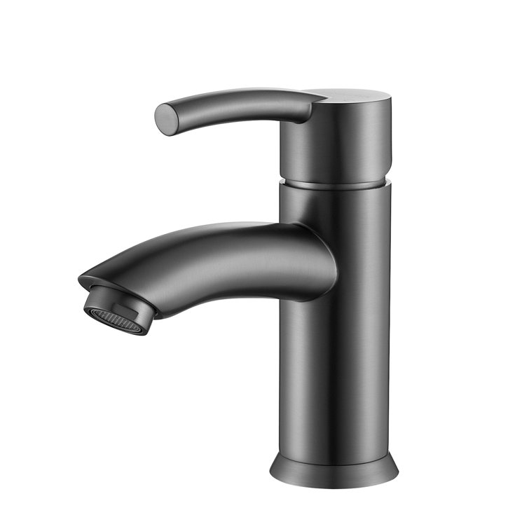 Elegant Gunmetal Single-Handle Nickel Bathroom Faucet